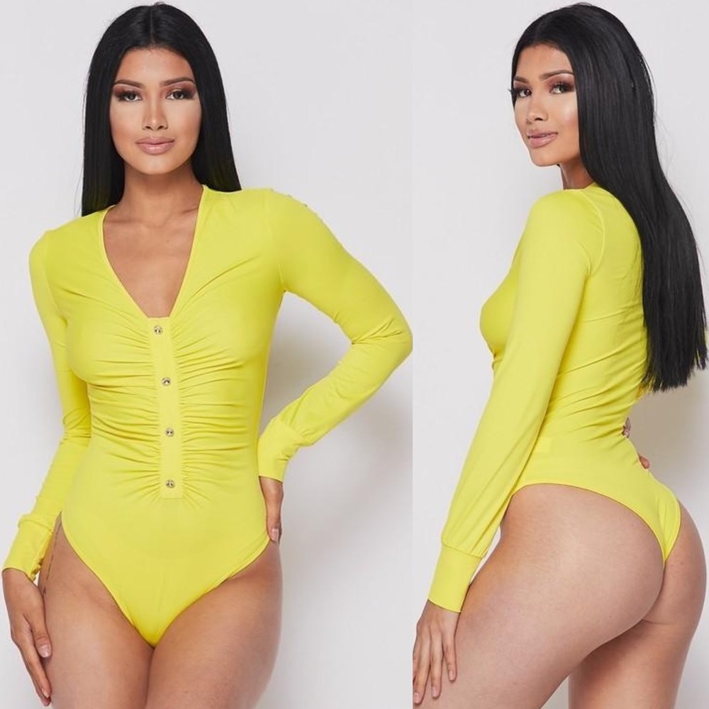☀️ Soft Silky Jersey Bodysuit with Diamond Button